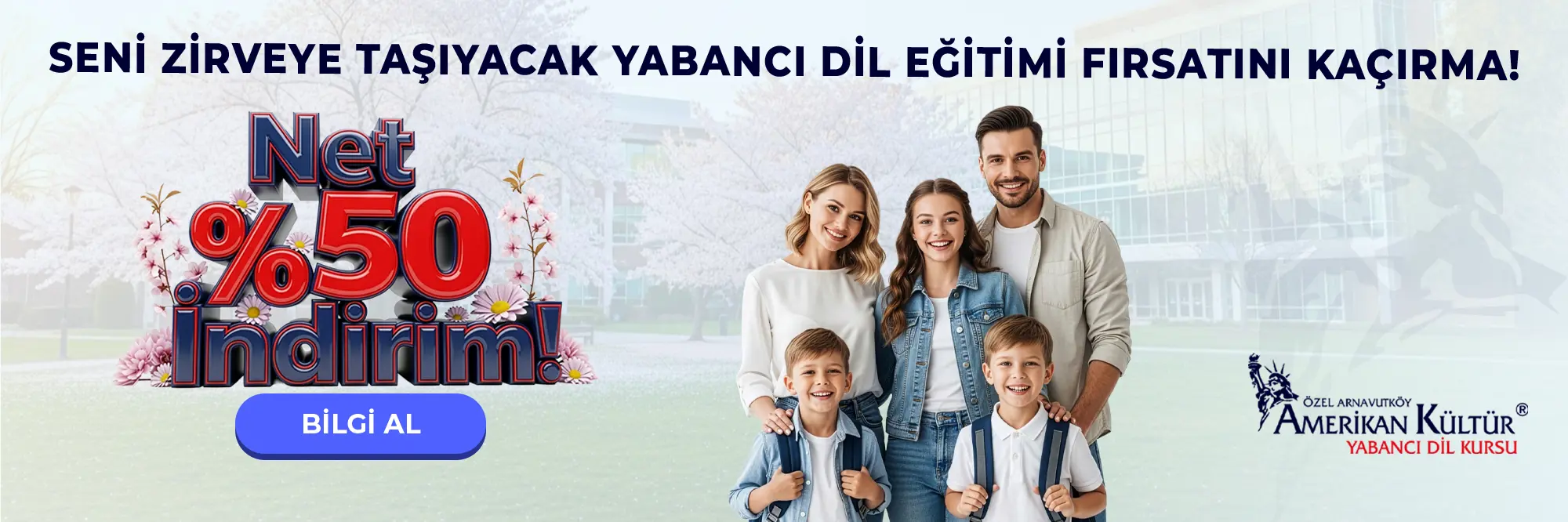 Sizi Zirveye Taşıyacak Yabancı Dil Eğitim Fırsatını Kaçırma! Net %50 İndirim!