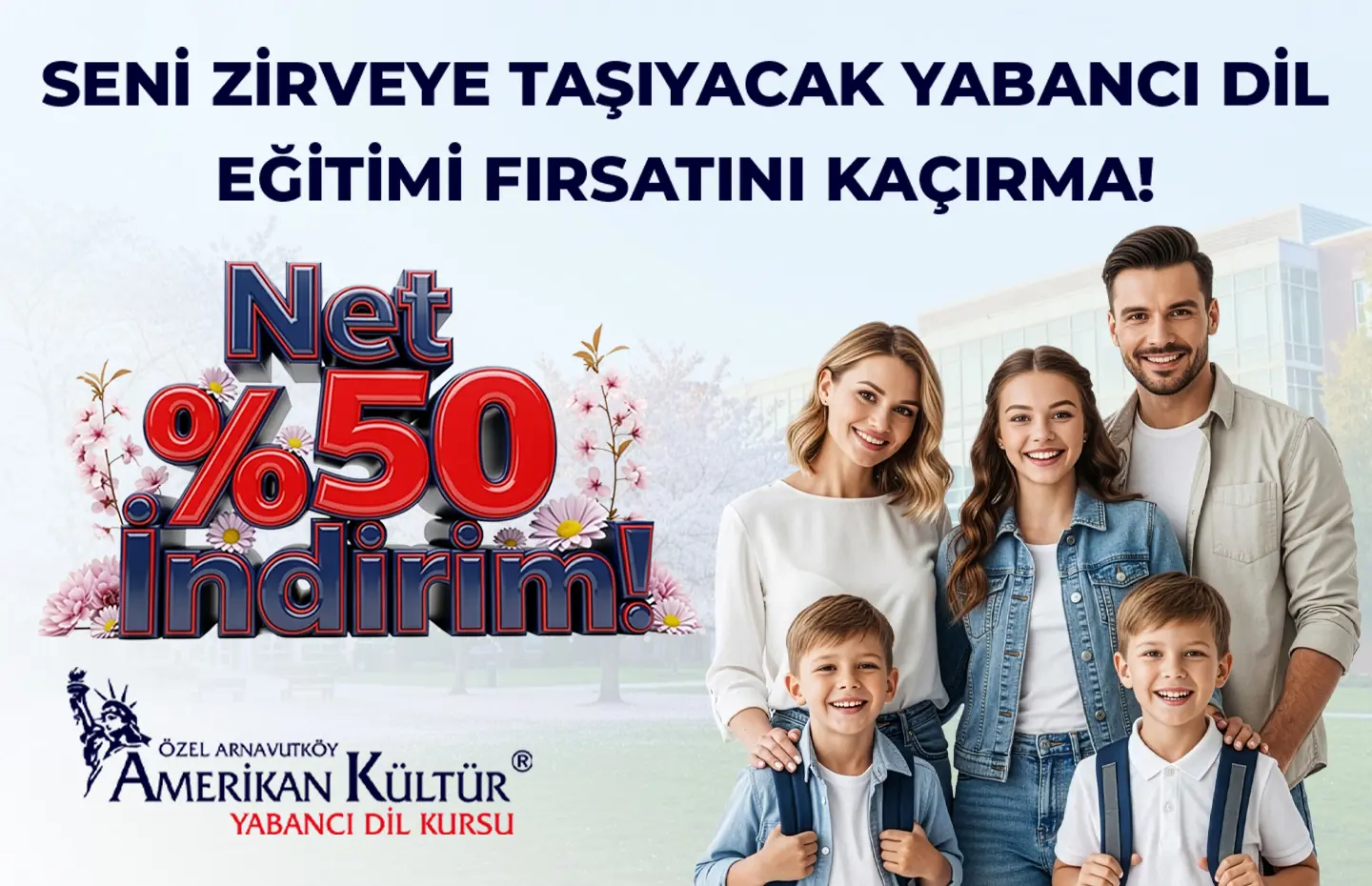 Sizi Zirveye Taşıyacak Yabancı Dil Eğitim Fırsatını Kaçırma! Net %50 İndirim!
